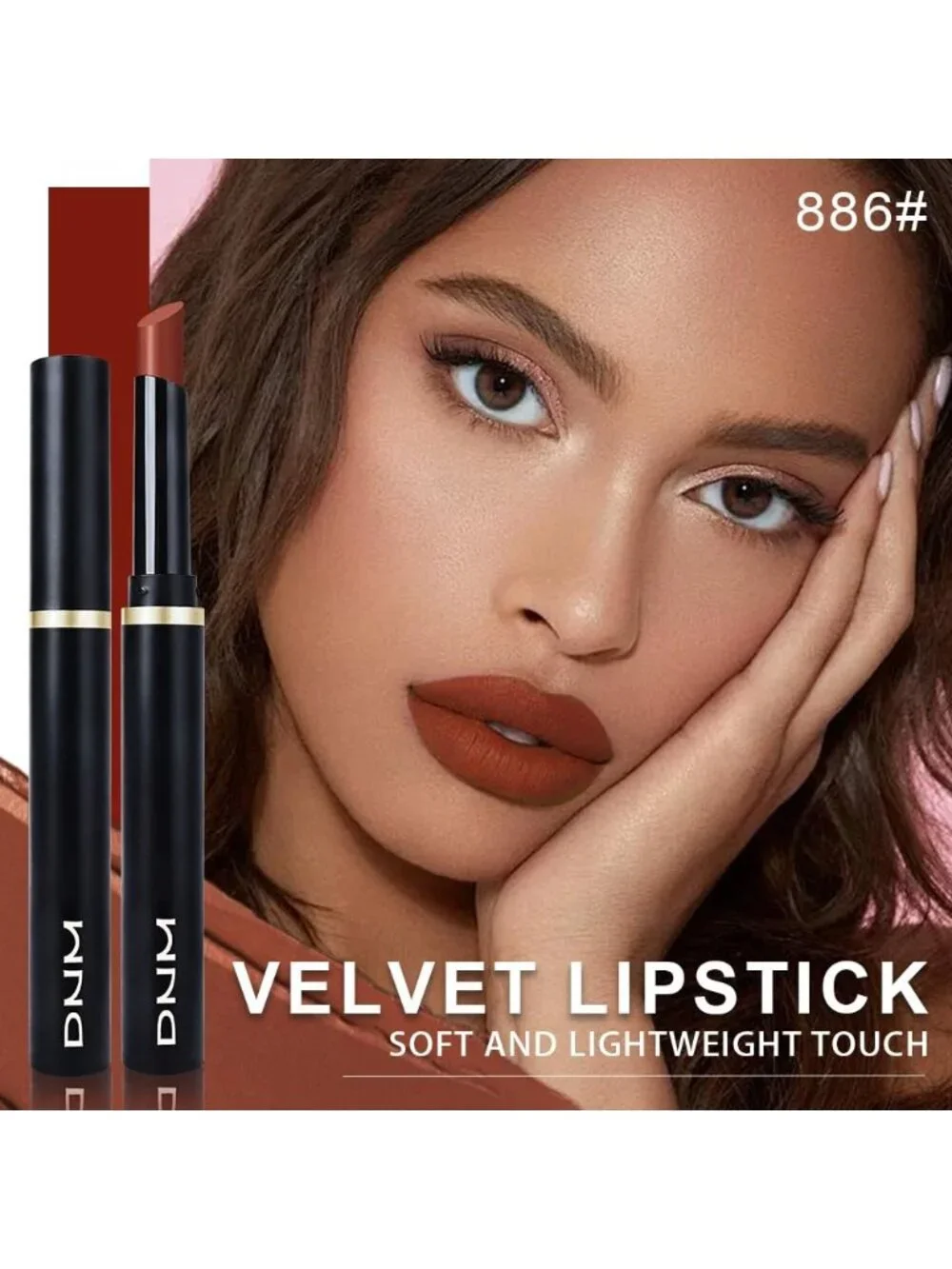 Women's 886# Warm Brown Long Lasting Waterproof Velvet Matte Stick Lipstick